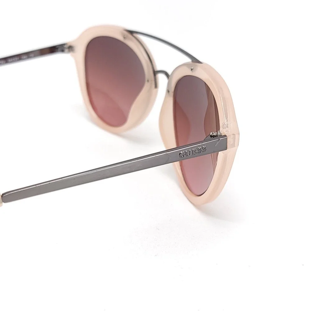 GUESS GF0310 Pink/Pink Gunmetal Womens Sunglasses Metal Plastic Mirror Lense‎